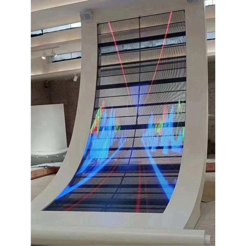 P3.91-P7.8 Full Color Glass Indoor Wall Mounting Transparent Led Screen for Shopping Mall