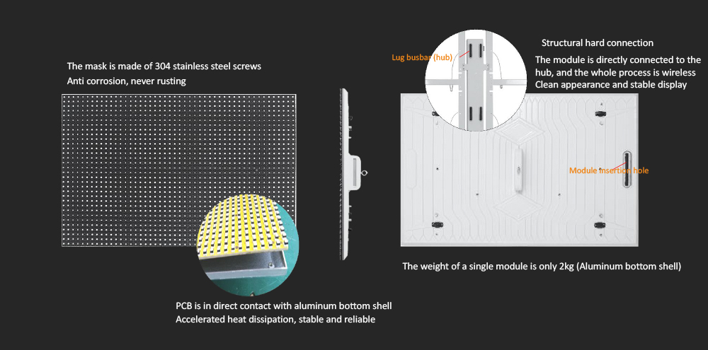 Outdoor Aluminum Cabinet Common Cathode Energy Saving LED Display Screen P6.67